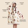 imageBedsure Wearable Blanket Hoodie Sherpa Hooded Blanket Printed for Adult ampamp Kids as Gifts for Women Mom Gifts Sherpa Hoodie Standard Mushroom BeigeBeige