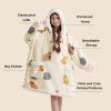 imageBedsure Wearable Blanket Hoodie Sherpa Hooded Blanket Printed for Adult ampamp Kids as Gifts for Women Mom Gifts Sherpa Hoodie Standard Mushroom BeigeLight Beige