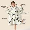 imageBedsure Wearable Blanket Hoodie Sherpa Hooded Blanket Printed for Adult ampamp Kids as Gifts for Women Mom Gifts Sherpa Hoodie Standard Mushroom BeigeCream