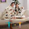 imageBedsure Wearable Blanket Hoodie Sherpa Hooded Blanket Printed for Adult ampamp Kids as Gifts for Women Mom Gifts Sherpa Hoodie Standard Mushroom BeigeGrey
