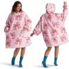 imageBedsure Wearable Blanket Hoodie Sherpa Hooded Blanket Printed for Adult ampamp Kids as Gifts for Women Mom Gifts Sherpa Hoodie Standard Mushroom BeigePeach Pink