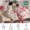 imageBedsure Wearable Blanket Hoodie Sherpa Hooded Blanket Printed for Adult ampamp Kids as Gifts for Women Mom Gifts Sherpa Hoodie Standard Mushroom BeigePeach Pink