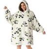 imageBedsure Wearable Blanket Hoodie Sherpa Hooded Blanket Printed for Adult ampamp Kids as Gifts for Women Mom Gifts Sherpa Hoodie Standard Mushroom BeigeCream