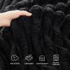 imageBedsure White Throw Fleece Blanket for Couch  Super GentleSoft Cozy Blankets for Women Cute Small Throws for Girls 50x60 Inches Wider Striped DesignBlack