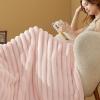 imageBedsure White Throw Fleece Blanket for Couch  Super GentleSoft Cozy Blankets for Women Cute Small Throws for Girls 50x60 Inches Wider Striped DesignCrystal Pink