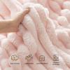imageBedsure White Throw Fleece Blanket for Couch  Super GentleSoft Cozy Blankets for Women Cute Small Throws for Girls 50x60 Inches Wider Striped DesignCrystal Pink