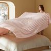 imageBedsure White Throw Fleece Blanket for Couch  Super GentleSoft Cozy Blankets for Women Cute Small Throws for Girls 50x60 Inches Wider Striped DesignCrystal Pink