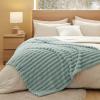 imageBedsure White Throw Fleece Blanket for Couch  Super GentleSoft Cozy Blankets for Women Cute Small Throws for Girls 50x60 Inches Wider Striped DesignJadeite
