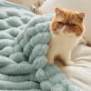 imageBedsure White Throw Fleece Blanket for Couch  Super GentleSoft Cozy Blankets for Women Cute Small Throws for Girls 50x60 Inches Wider Striped DesignJadeite