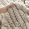 imageBedsure White Throw Fleece Blanket for Couch  Super GentleSoft Cozy Blankets for Women Cute Small Throws for Girls 50x60 Inches Wider Striped DesignNatural