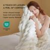 imageBedsure White Throw Fleece Blanket for Couch  Super GentleSoft Cozy Blankets for Women Cute Small Throws for Girls 50x60 Inches Wider Striped DesignWhite