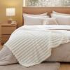 imageBedsure White Throw Fleece Blanket for Couch  Super GentleSoft Cozy Blankets for Women Cute Small Throws for Girls 50x60 Inches Wider Striped DesignWhite