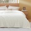 imageBedsure White Throw Fleece Blanket for Couch  Super GentleSoft Cozy Blankets for Women Cute Small Throws for Girls 50x60 Inches Wider Striped DesignWhite