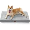 imageBedsure XL Dog Bed for Crate  Large Orthopedic Pet Beds with Removable Machine Washable Cover Egg Crate Foam Puppy Pad Suitable for Pet Up to 80 lbs 41quotx27quotPastel Grey