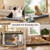 imageBedsure XL Dog Bed for Crate  Large Orthopedic Pet Beds with Removable Machine Washable Cover Egg Crate Foam Puppy Pad Suitable for Pet Up to 80 lbs 41quotx27quotPastel Grey