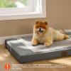 imageBedsure XL Dog Bed for Crate  Large Orthopedic Pet Beds with Removable Machine Washable Cover Egg Crate Foam Puppy Pad Suitable for Pet Up to 80 lbs 41quotx27quotCharcoal Grey