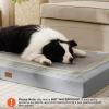 imageBedsure XL Dog Bed for Crate  Large Orthopedic Pet Beds with Removable Machine Washable Cover Egg Crate Foam Puppy Pad Suitable for Pet Up to 80 lbs 41quotx27quotPastel Grey