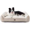 imageBedsure XL Orthopedic Dog Beds Large Sized Dog  Extra Thick Supportive Dogs Couch with Waterproof Washable Cover Extra Large Comfort Pet Bed Sofa with Soft Plush Sherpa and Nonskid Bottom Grey 42quotCream