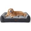 imageBedsure XL Orthopedic Dog Beds Large Sized Dog  Extra Thick Supportive Dogs Couch with Waterproof Washable Cover Extra Large Comfort Pet Bed Sofa with Soft Plush Sherpa and Nonskid Bottom Grey 42quotGrey