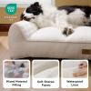 imageBedsure XL Orthopedic Dog Beds Large Sized Dog  Extra Thick Supportive Dogs Couch with Waterproof Washable Cover Extra Large Comfort Pet Bed Sofa with Soft Plush Sherpa and Nonskid Bottom Grey 42quotCream