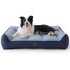 imageBedsure XL Orthopedic Dog Beds Large Sized Dog  Extra Thick Supportive Dogs Couch with Waterproof Washable Cover Extra Large Comfort Pet Bed Sofa with Soft Plush Sherpa and Nonskid Bottom Grey 42quotNavy
