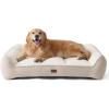 imageBedsure XL Orthopedic Dog Beds Large Sized Dog  Extra Thick Supportive Dogs Couch with Waterproof Washable Cover Extra Large Comfort Pet Bed Sofa with Soft Plush Sherpa and Nonskid Bottom Grey 42quotCream