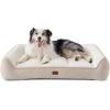 imageBedsure XL Orthopedic Dog Beds Large Sized Dog  Extra Thick Supportive Dogs Couch with Waterproof Washable Cover Extra Large Comfort Pet Bed Sofa with Soft Plush Sherpa and Nonskid Bottom Grey 42quotCream