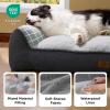 imageBedsure XL Orthopedic Dog Beds Large Sized Dog  Extra Thick Supportive Dogs Couch with Waterproof Washable Cover Extra Large Comfort Pet Bed Sofa with Soft Plush Sherpa and Nonskid Bottom Grey 42quotGrey
