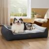 imageBedsure XL Orthopedic Dog Beds Large Sized Dog  Extra Thick Supportive Dogs Couch with Waterproof Washable Cover Extra Large Comfort Pet Bed Sofa with Soft Plush Sherpa and Nonskid Bottom Grey 42quotGrey
