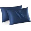 imageBedsure Zipper Pillow Cases King Cooling King Pillow Cases Set of 2 Rayon Derived from Bamboo Cooling Pillowcase for Hot Sleepers Soft ampamp Breathable Pillow Covers Gifts Light Grey 20x36 Inches03  Navy