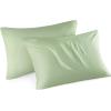 imageBedsure Zipper Pillow Cases King Cooling King Pillow Cases Set of 2 Rayon Derived from Bamboo Cooling Pillowcase for Hot Sleepers Soft ampamp Breathable Pillow Covers Gifts Light Grey 20x36 Inches07  Green