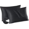 imageBedsure Zipper Pillow Cases King Cooling King Pillow Cases Set of 2 Rayon Derived from Bamboo Cooling Pillowcase for Hot Sleepers Soft ampamp Breathable Pillow Covers Gifts Light Grey 20x36 Inches04  Black