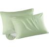 imageBedsure Zipper Pillow Cases King Cooling King Pillow Cases Set of 2 Rayon Derived from Bamboo Cooling Pillowcase for Hot Sleepers Soft ampamp Breathable Pillow Covers Gifts Light Grey 20x36 Inches07  Green