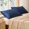imageBedsure Zipper Pillow Cases King Cooling King Pillow Cases Set of 2 Rayon Derived from Bamboo Cooling Pillowcase for Hot Sleepers Soft ampamp Breathable Pillow Covers Gifts Light Grey 20x36 Inches03  Navy