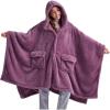 imageBedsure Blanket Poncho for Women Hooded Wearable Fleece Blanket for Adult Winter Poncho Shawl Wrap Cape as Gifts for MomGrape Nectar