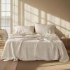 imageBedsure Linen Sheets  Queen Size Bed Blend from Linen Cotton Bedsheets Breathable Cotton Bedsheets Gifts for All Seasons 4 Pieces Linen01  Linen