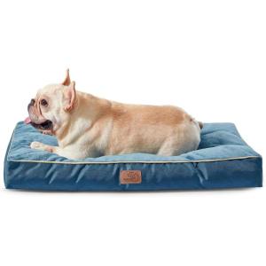 imageBedsure Washable Dog Beds Large Sized Dog  3 Inch Thicken Up to 80lbs Pet Mat Pillows with Removable Washable Cover GreyBlue
