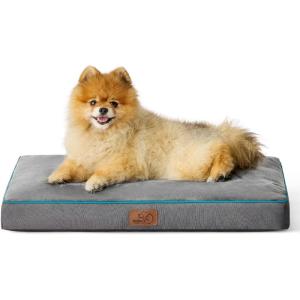 imageBedsure Washable Dog Beds Large Sized Dog  3 Inch Thicken Up to 80lbs Pet Mat Pillows with Removable Washable Cover GreyGrey