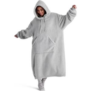 imageBedsure Wearable Blanket Hoodie Gifts for Girlfriend Wife Women  Giant Shaggy Sherpa Cozy Soft Oversized Hooded BlanketGrey