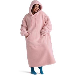 imageBedsure Wearable Blanket Hoodie Gifts for Girlfriend Wife Women  Giant Shaggy Sherpa Cozy Soft Oversized Hooded BlanketPink