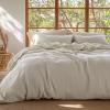 imageBedsure 100 Muslin Cotton Duvet Cover Queen Size  UltraSoft Breathable ampamp Lightweight  Linen Like Gauze Comforter Cover Set with Button Closure and Corner Ties Olive Green Queen 90quotx90quot01  Muslin  Linen No Comforter