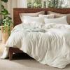 imageBedsure 100 Washed Cotton Duvet Cover Queen Size  Khaki Minimalist Cotton Duvet Cover Linen Like for All Seasons  GentleSoft Plain Simple Bedding Khaki Queen 90quotx90quot03  Wax Paper No Comforter