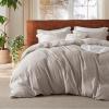 imageBedsure 100 Washed Cotton Duvet Cover Queen Size  Khaki Minimalist Cotton Duvet Cover Linen Like for All Seasons  GentleSoft Plain Simple Bedding Khaki Queen 90quotx90quot01  Natural No Comforter