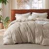 imageBedsure 100 Washed Cotton Duvet Cover Queen Size  Khaki Minimalist Cotton Duvet Cover Linen Like for All Seasons  GentleSoft Plain Simple Bedding Khaki Queen 90quotx90quot02  Greige No Comforter