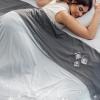 imageBedsure Cold Blankets for Sleeping  Lightweight Summer Blanket Queen Size for Bed Cooling Ice Breathable DoubleSided Bedding Essentials for Hot Sleepers as Gifts Blue 90x90 InchesGlacier GrayDark Grey