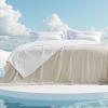 imageBedsure Cold Blankets for Sleeping  Lightweight Summer Blanket Queen Size for Bed Cooling Ice Breathable DoubleSided Bedding Essentials for Hot Sleepers as Gifts Blue 90x90 InchesMoonbeamIvory