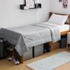 imageBedsure Cooling Comforter Queen Size  GentleSoft Moisture Wicking Cooling Blanket for Hot Sleepers Breathable Lightweight Duvet Insert DualSided Summer Blanket White 88x88 InchesGray