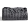 imageBedsure Cooling Cotton Waffle Weave Throw Blanket  Lightweight Breathable Blanket of Rayon Derived from Bamboo for Hot Sleepers Luxury Throws for Bed Couch and Sofa Ivory 50x70 InchesDark Grey