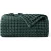imageBedsure Cooling Cotton Waffle Weave Throw Blanket  Lightweight Breathable Blanket of Rayon Derived from Bamboo for Hot Sleepers Luxury Throws for Bed Couch and Sofa Ivory 50x70 InchesDark Green