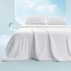 imageBedsure Duvet Cover Cooling Blanket for Hot Sleepers Queen Size Soft ampamp Breathable for Night Sweats AllSeason Lightweight GentleSoft Cooling Comforter Cover Set IceCool Fabric 90x90 Beige01  White No Comforter